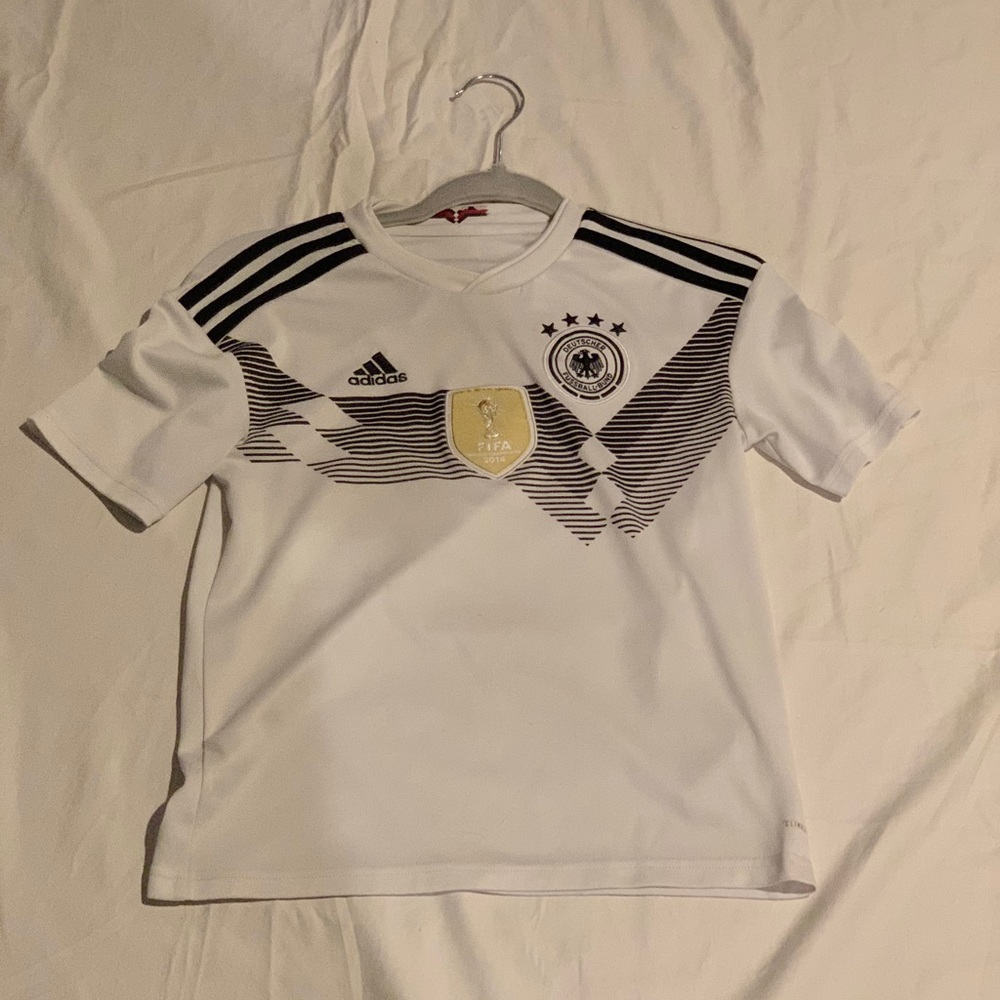 This is a white Adidas T-shirt